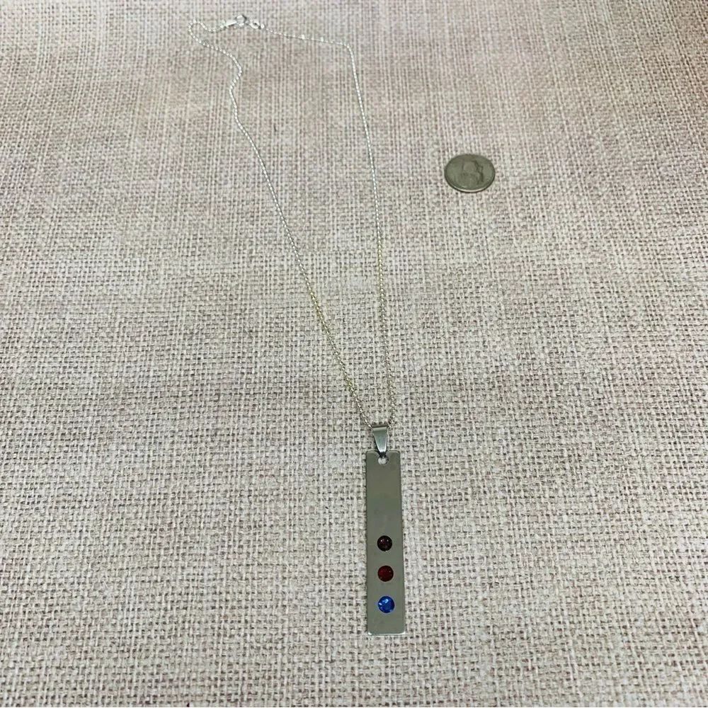 Stainless Steel Birthstone Necklace‎
